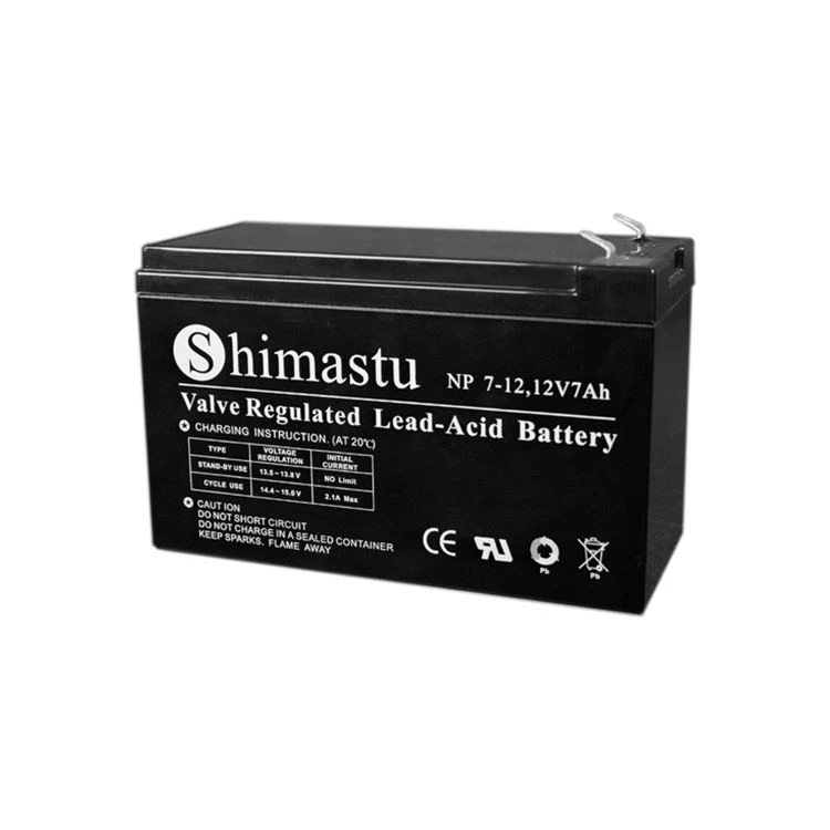 Valf bilan tartibga solinadigan qo'rg'oshin kislotali akkumulyator 12V 7AH